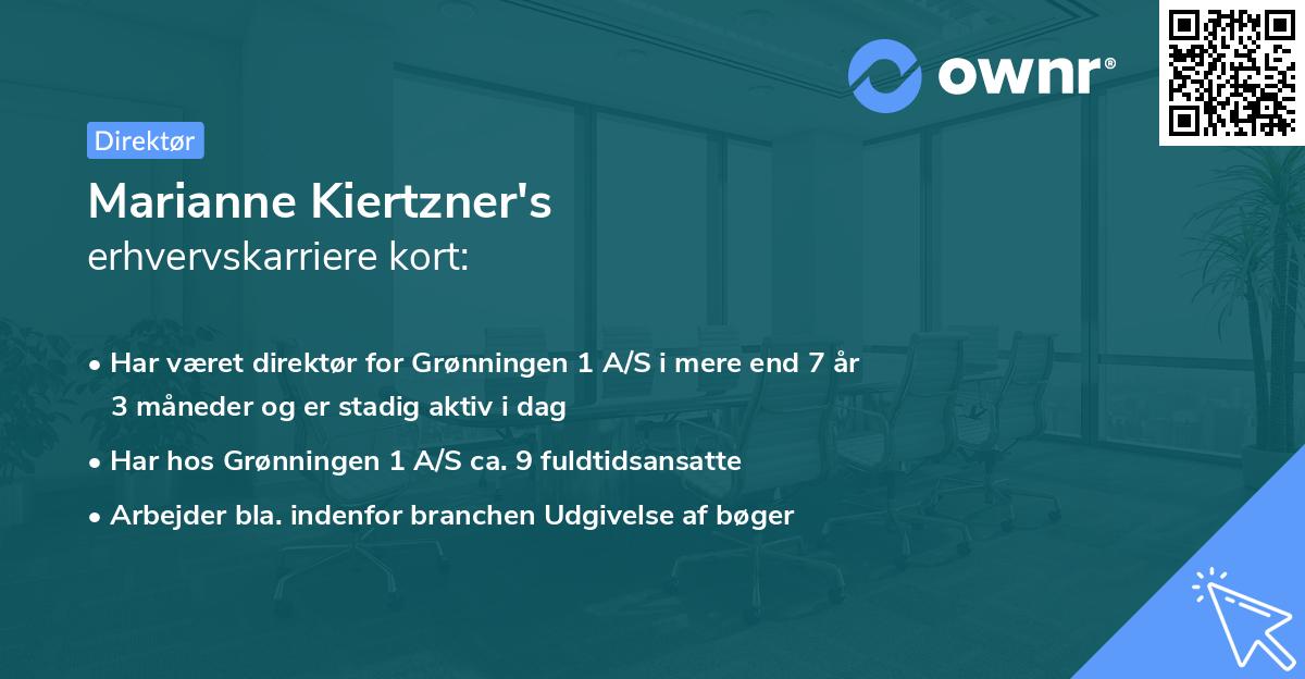Marianne Kiertzner's erhvervskarriere kort