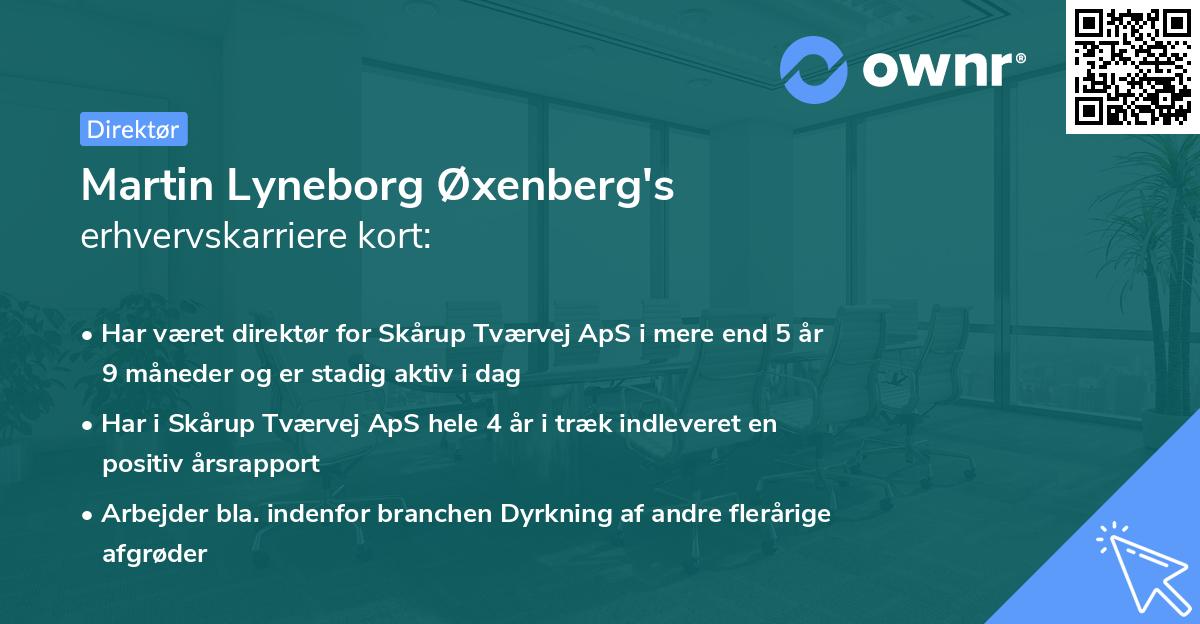 Martin Lyneborg Øxenberg's erhvervskarriere kort