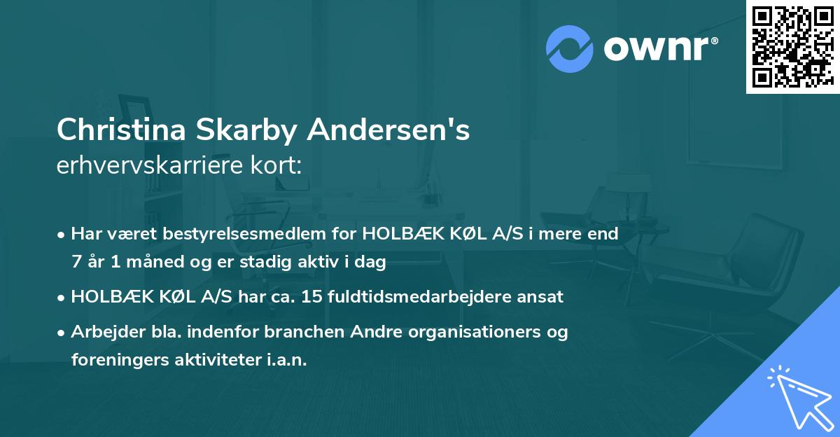 Christina Skarby Andersen's erhvervskarriere kort