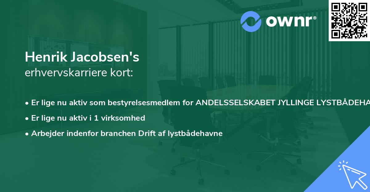 Henrik Jacobsen's erhvervskarriere kort