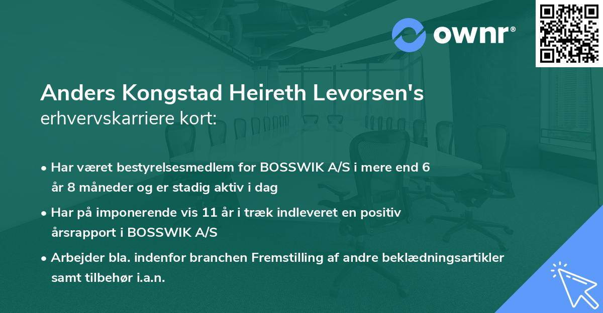 Anders Kongstad Heireth Levorsen's erhvervskarriere kort