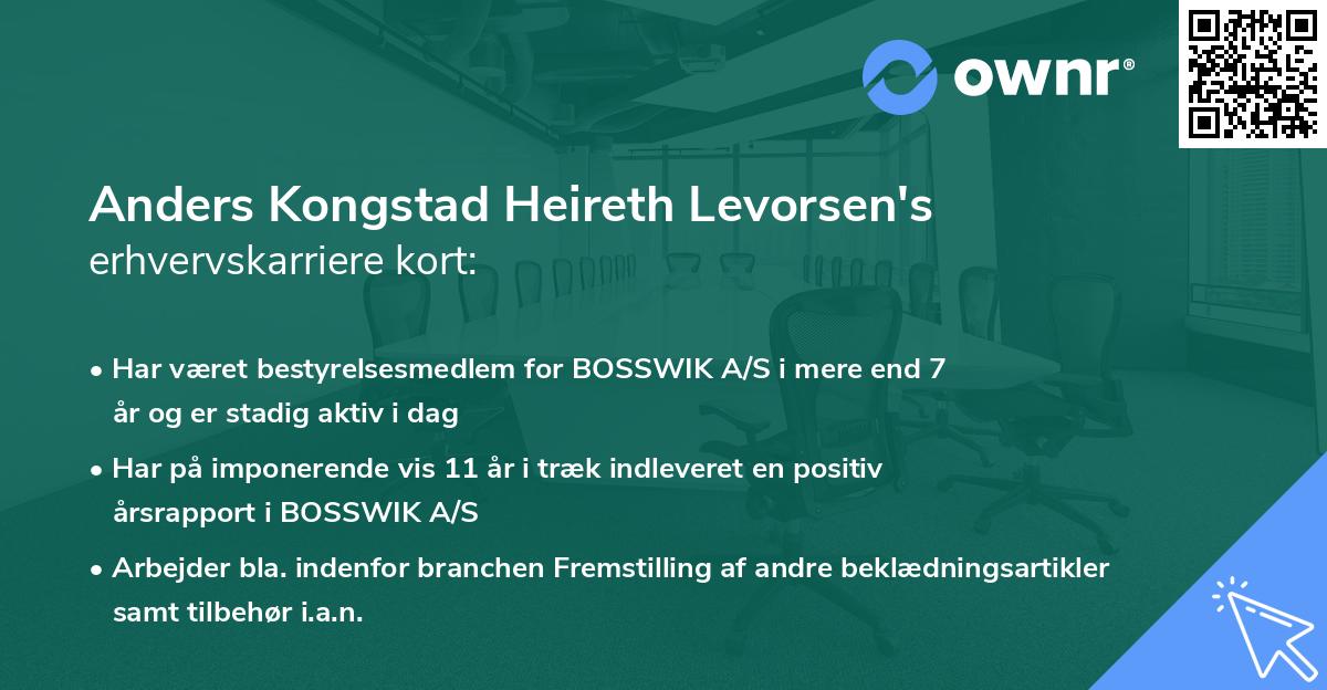 Anders Kongstad Heireth Levorsen's erhvervskarriere kort