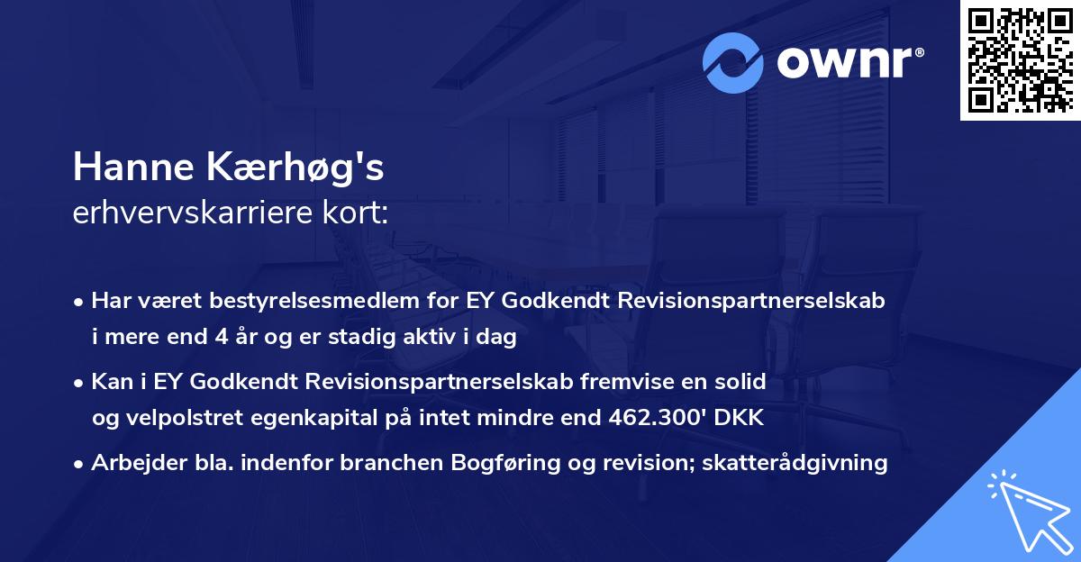 Hanne Kærhøg's erhvervskarriere kort