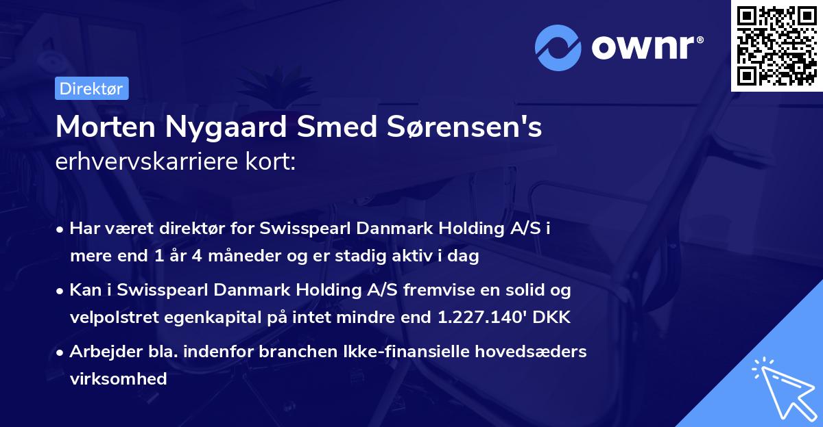 Morten Nygaard Smed Sørensen's erhvervskarriere kort