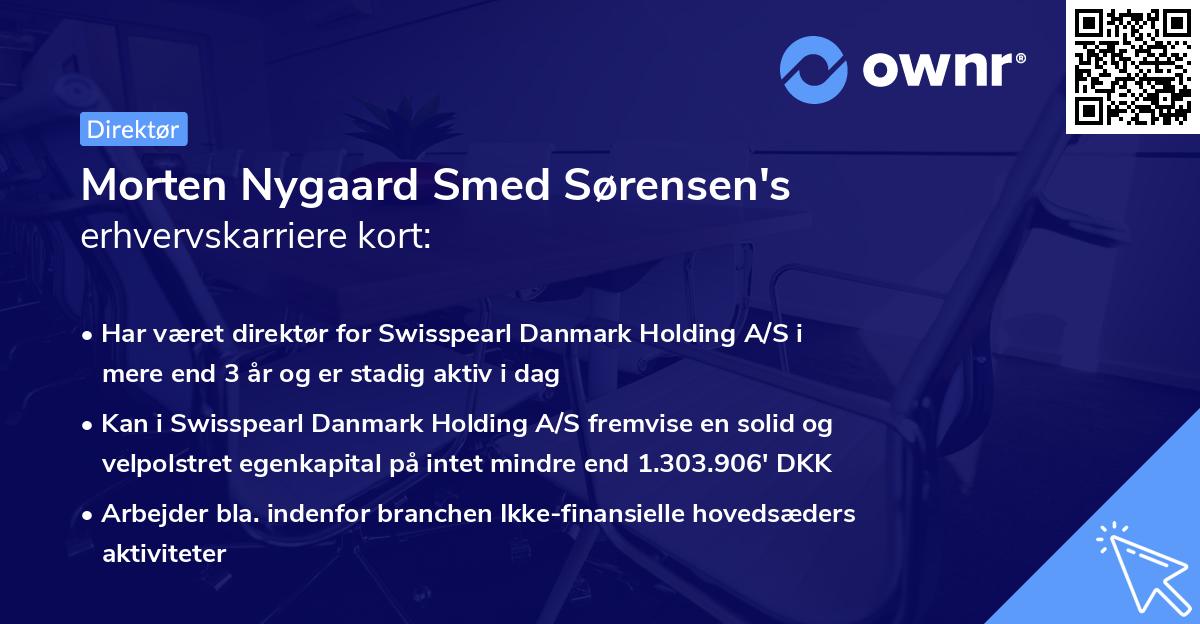 Morten Nygaard Smed Sørensen's erhvervskarriere kort