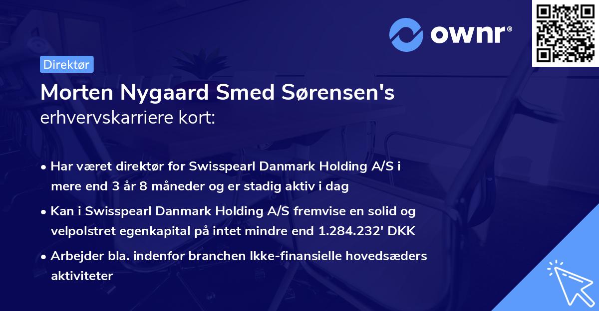 Morten Nygaard Smed Sørensen's erhvervskarriere kort