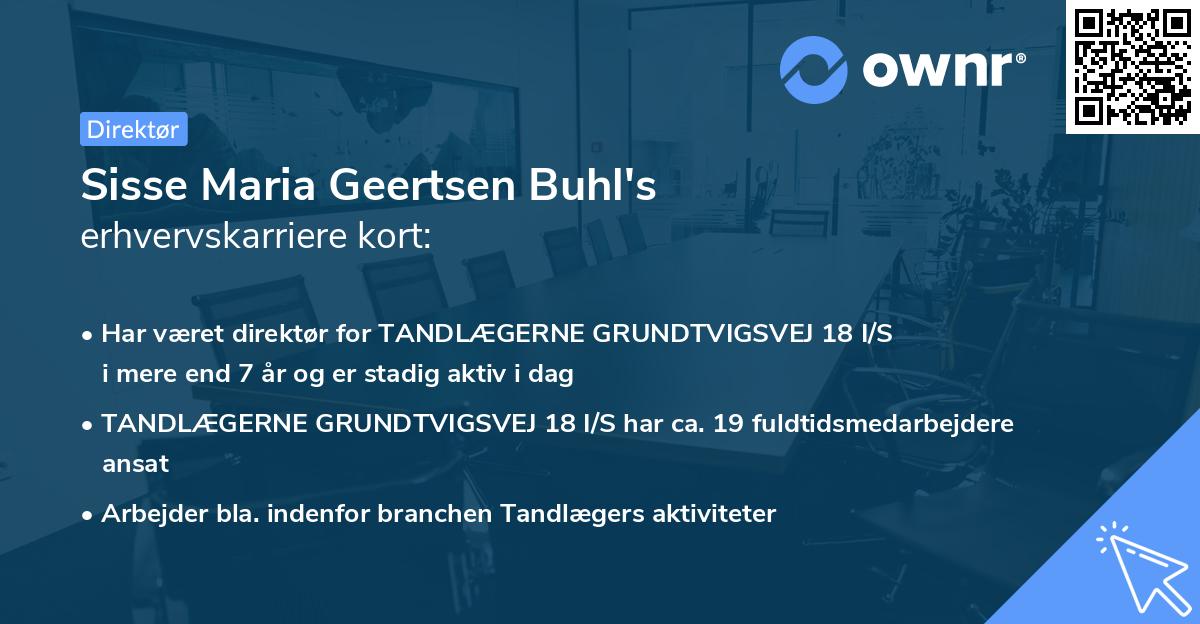 Sisse Maria Geertsen Buhl's erhvervskarriere kort
