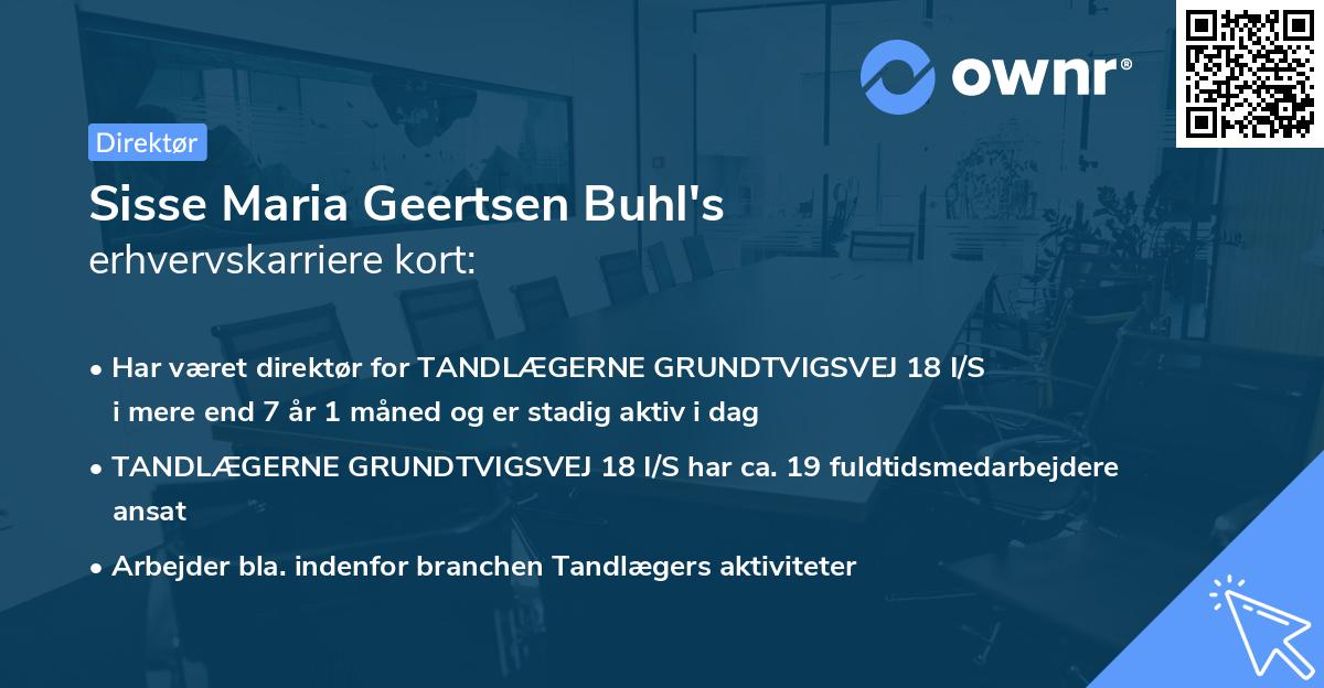 Sisse Maria Geertsen Buhl's erhvervskarriere kort