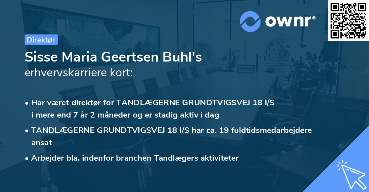 Sisse Maria Geertsen Buhl's erhvervskarriere kort
