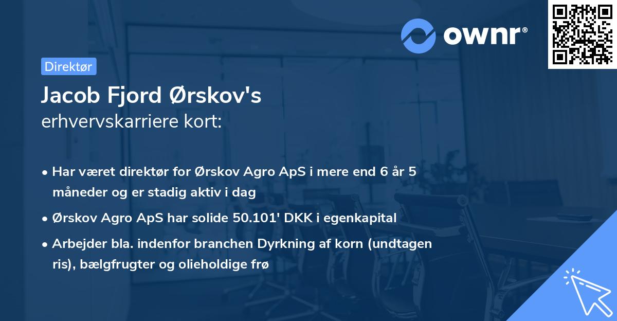 Jacob Fjord Ørskov's erhvervskarriere kort