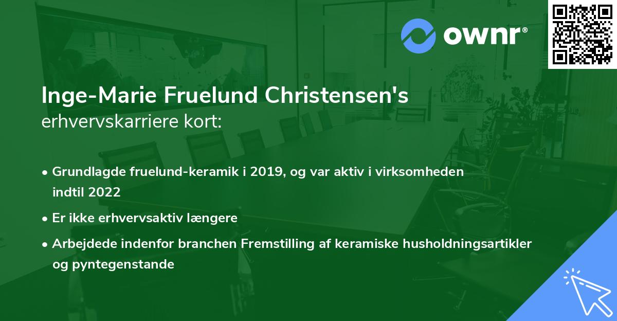 Inge-Marie Fruelund Christensen's erhvervskarriere kort