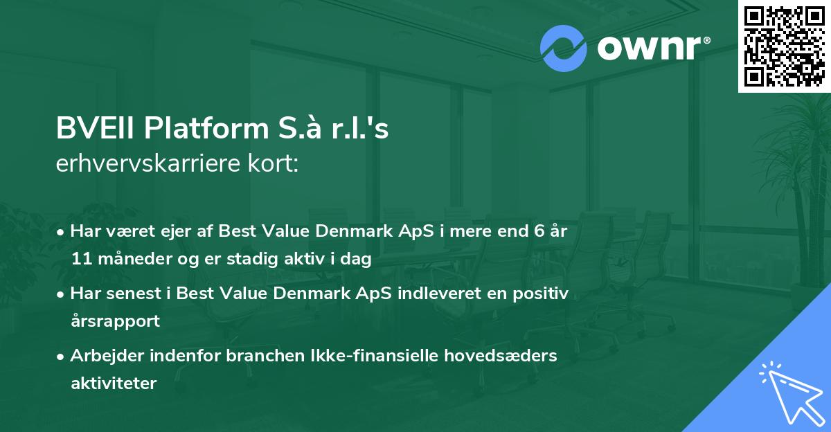 BVEII Platform S.à r.l.'s erhvervskarriere kort