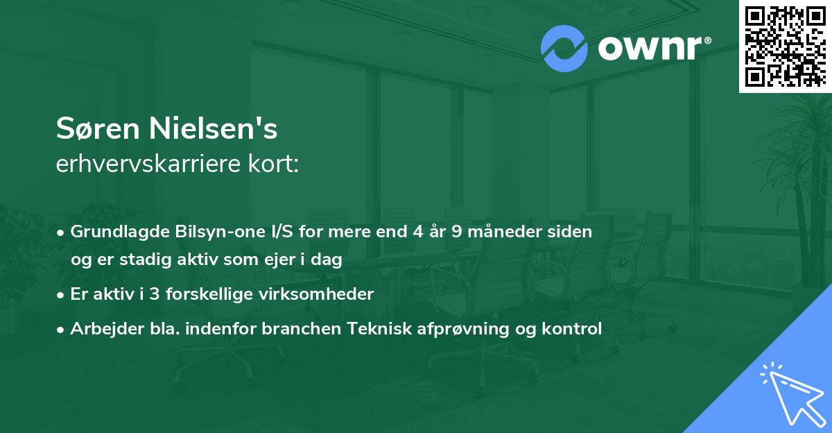 Søren Nielsen's erhvervskarriere kort