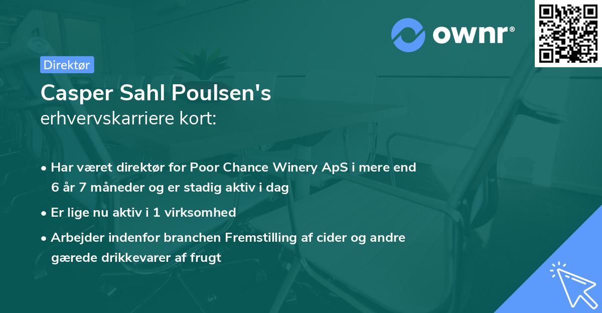 Casper Sahl Poulsen's erhvervskarriere kort