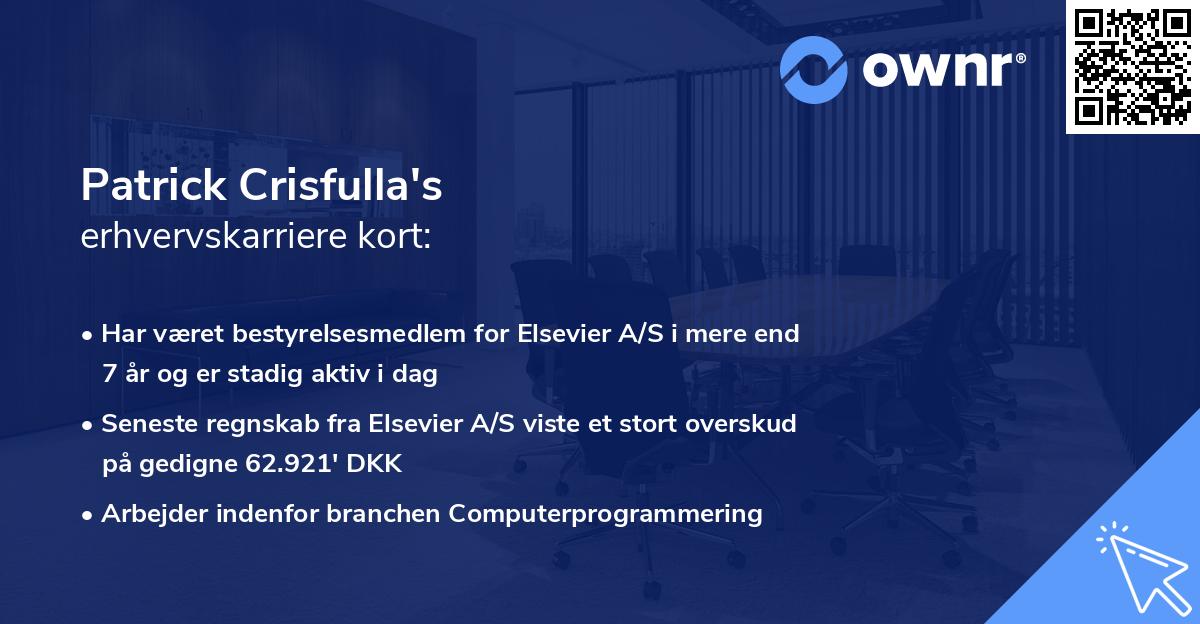 Patrick Crisfulla's erhvervskarriere kort