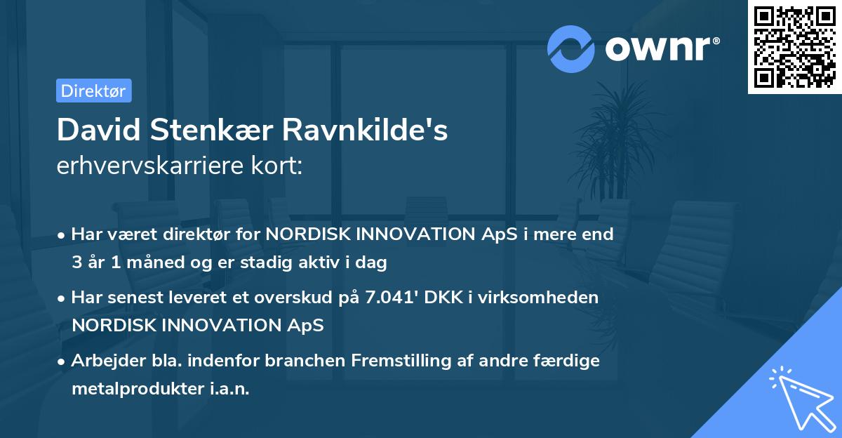 David Stenkær Ravnkilde's erhvervskarriere kort