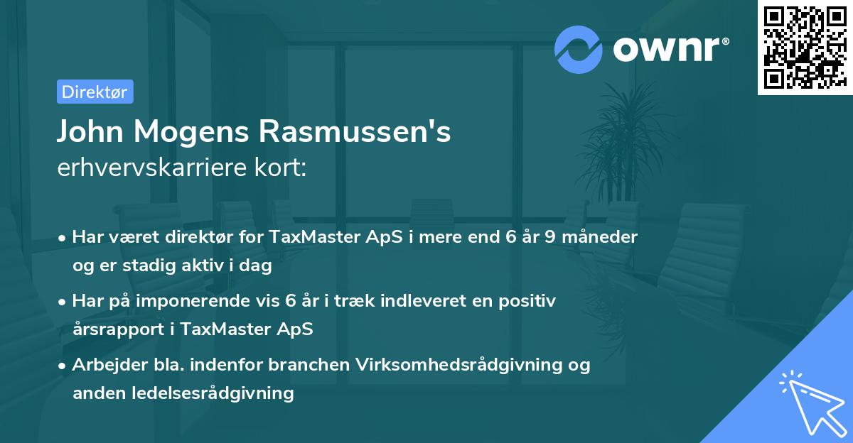 John Mogens Rasmussen's erhvervskarriere kort