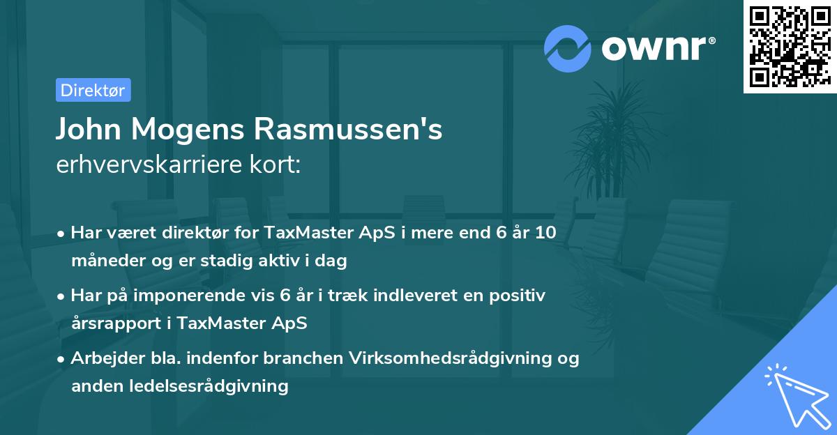 John Mogens Rasmussen's erhvervskarriere kort