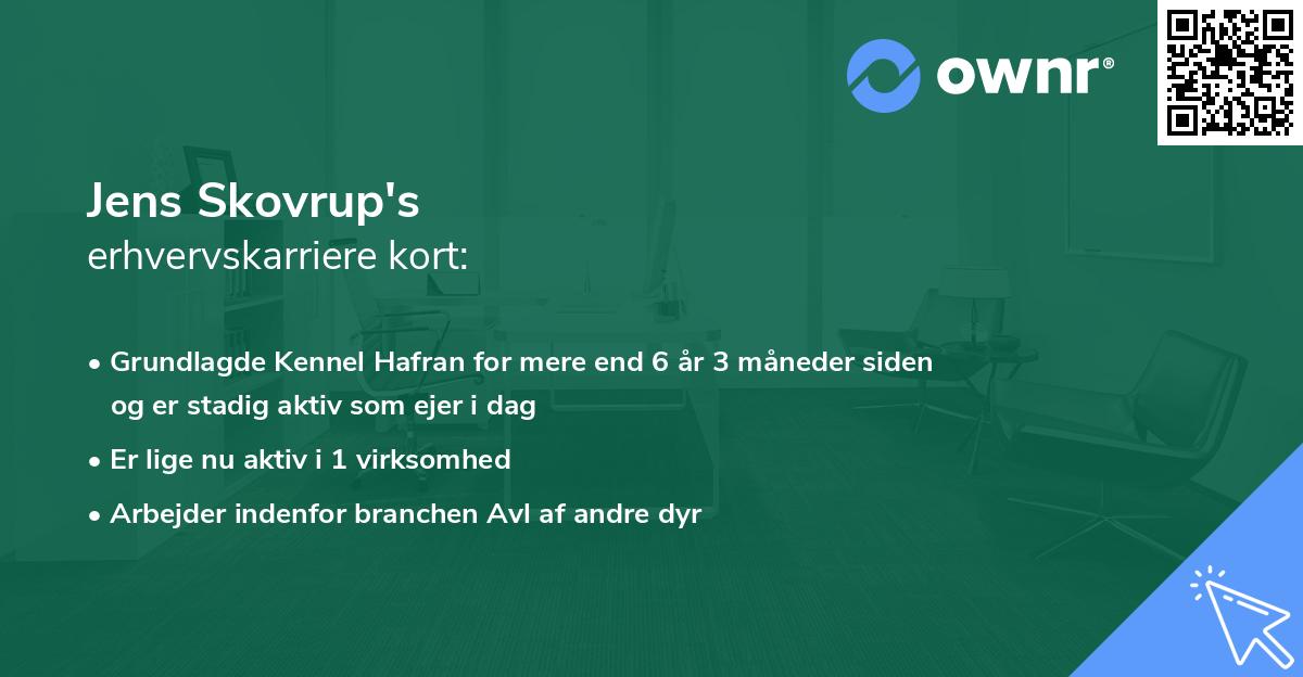 Jens Skovrup's erhvervskarriere kort