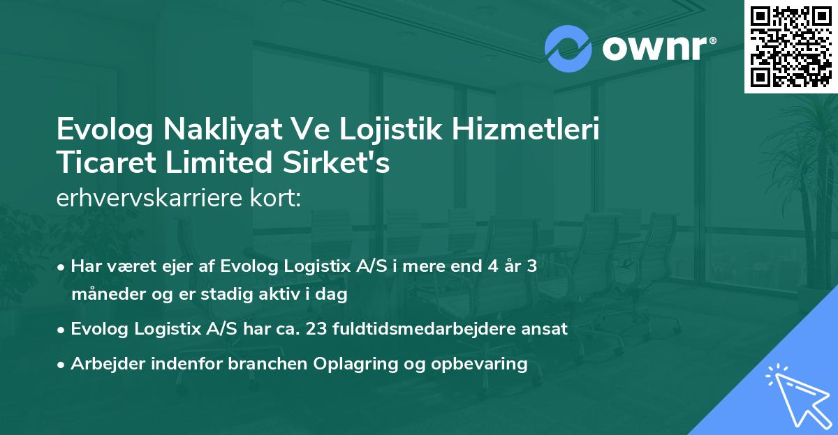 Evolog Nakliyat Ve Lojistik Hizmetleri Ticaret Limited Sirket's erhvervskarriere kort