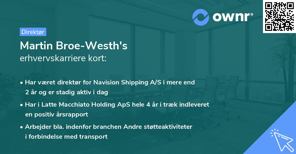 Martin Broe-Westh's erhvervskarriere kort