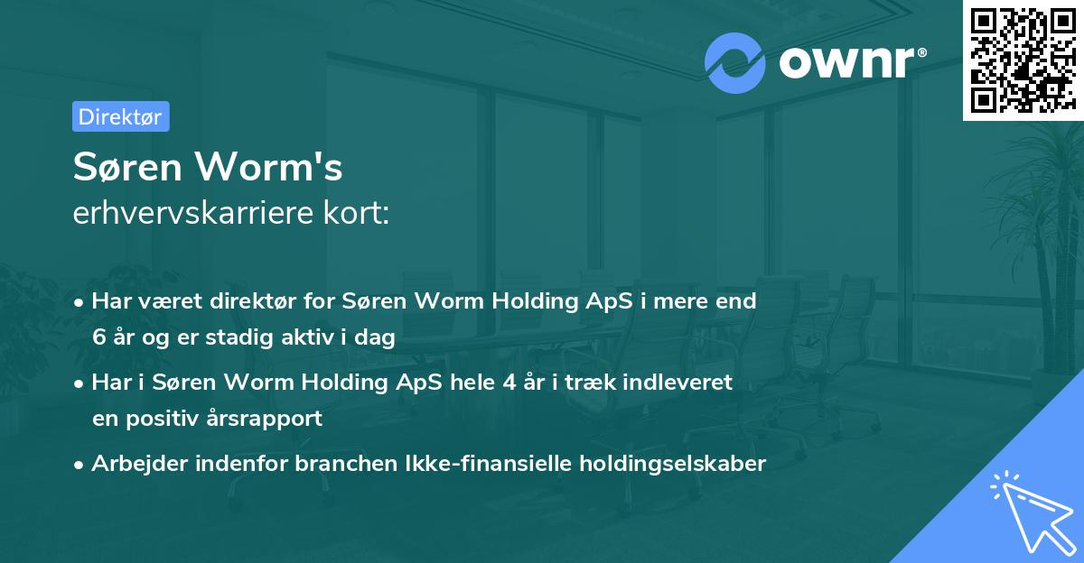 Søren Worm's erhvervskarriere kort