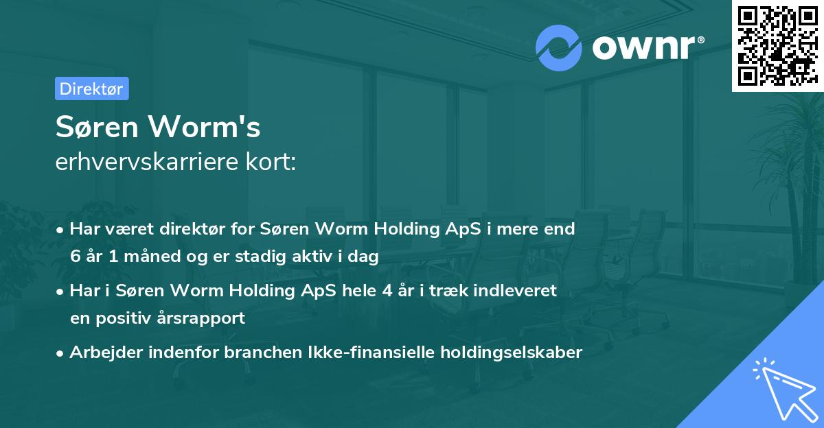 Søren Worm's erhvervskarriere kort