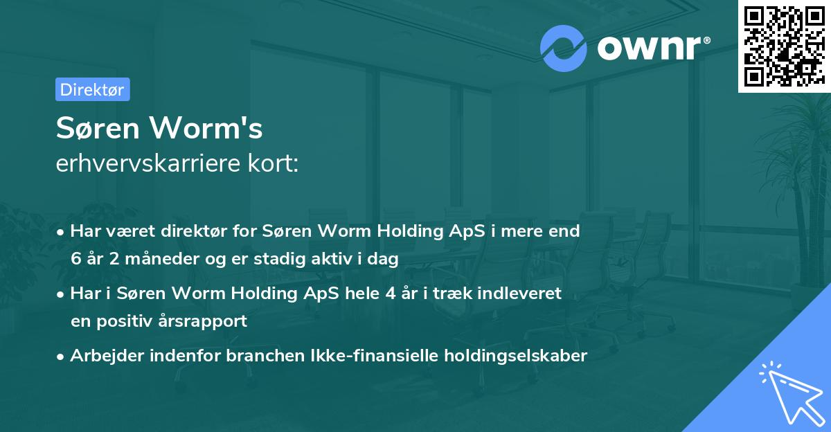 Søren Worm's erhvervskarriere kort