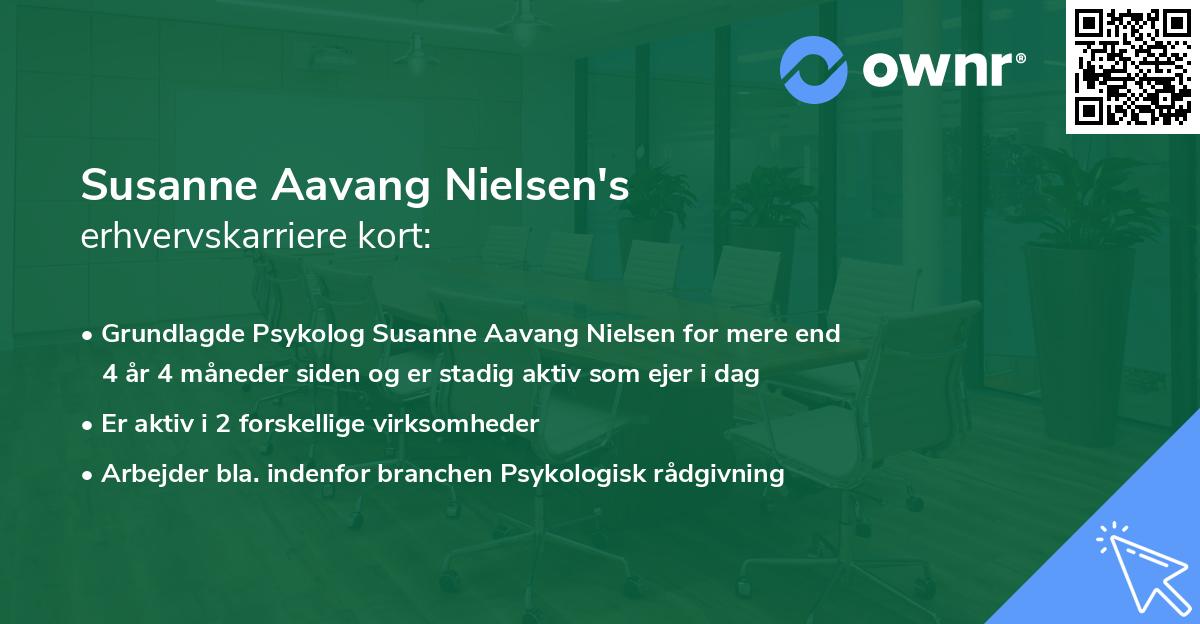 Susanne Aavang Nielsen's erhvervskarriere kort