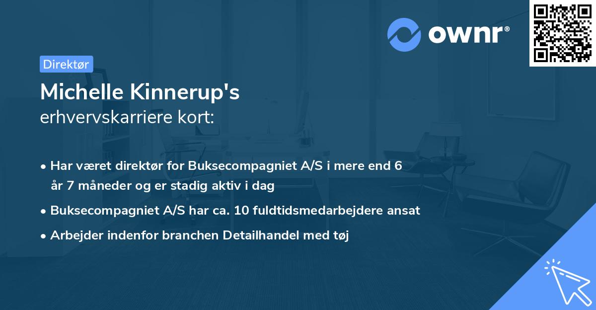 Michelle Kinnerup's erhvervskarriere kort