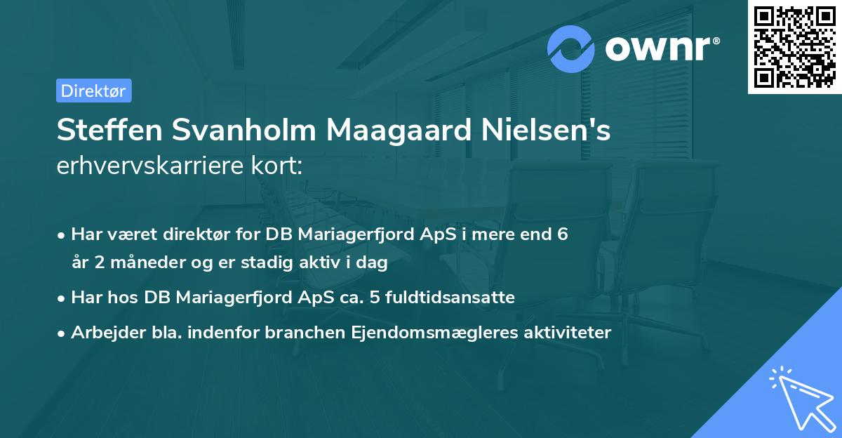 Steffen Svanholm Maagaard Nielsen's erhvervskarriere kort