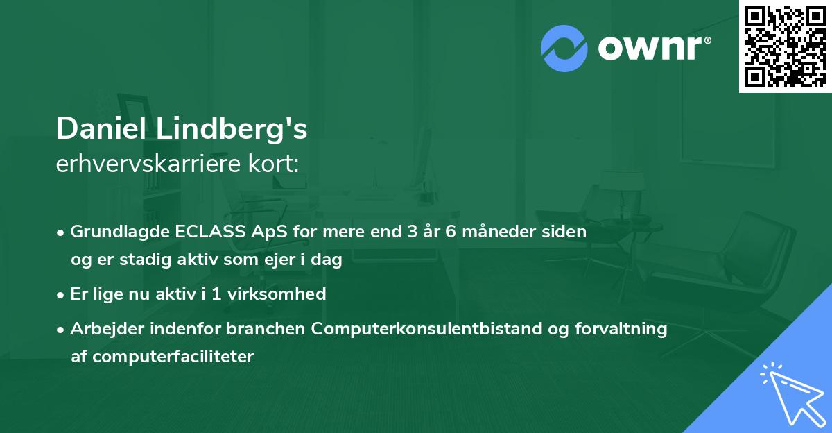 Daniel Lindberg's erhvervskarriere kort