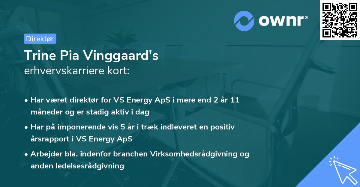 Trine Pia Vinggaard's erhvervskarriere kort