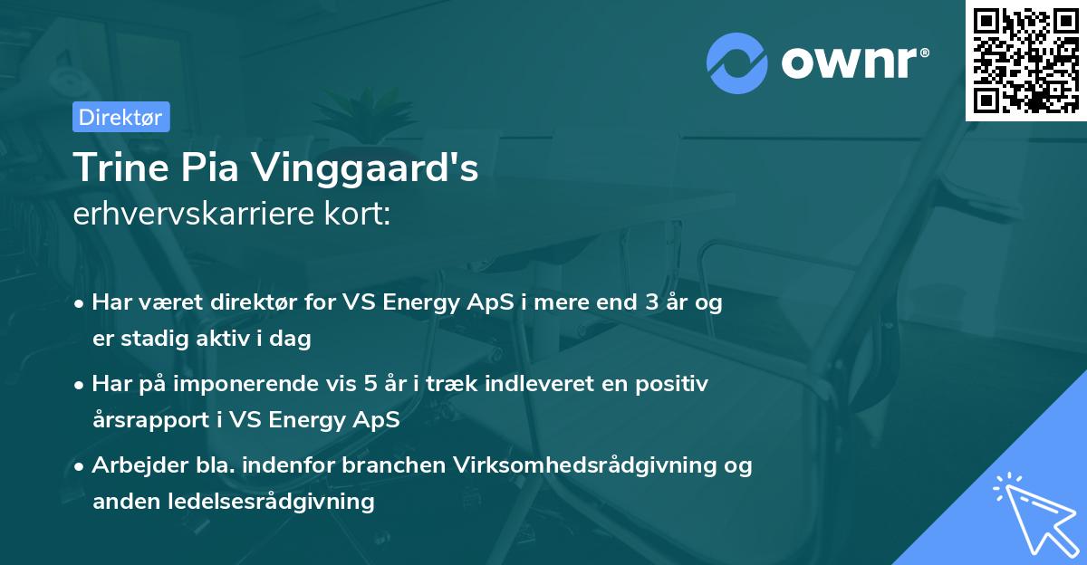 Trine Pia Vinggaard's erhvervskarriere kort
