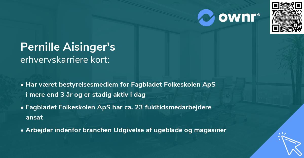 Pernille Aisinger's erhvervskarriere kort