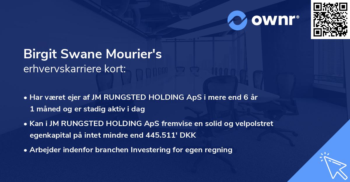 Birgit Swane Mourier's erhvervskarriere kort