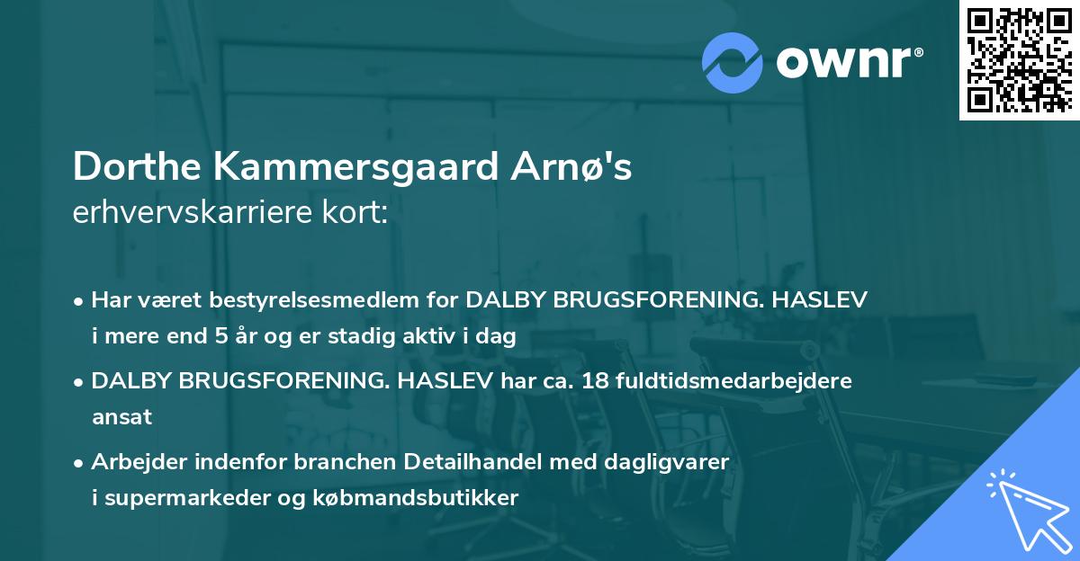 Dorthe Kammersgaard Arnø's erhvervskarriere kort