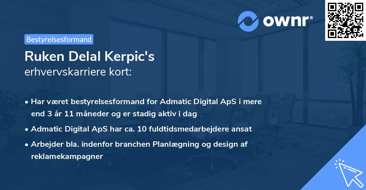 Ruken Delal Kerpic's erhvervskarriere kort