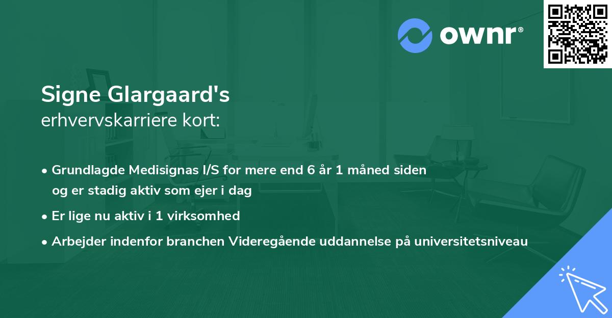 Signe Glargaard's erhvervskarriere kort