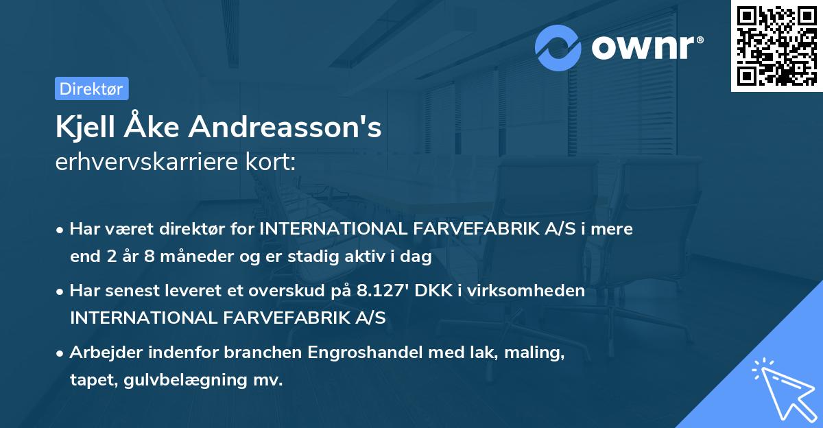 Kjell Åke Andreasson's erhvervskarriere kort