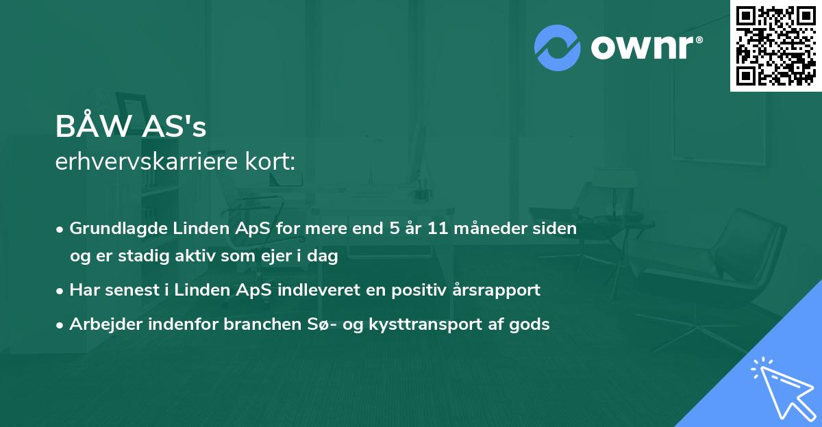 BÅW AS's erhvervskarriere kort
