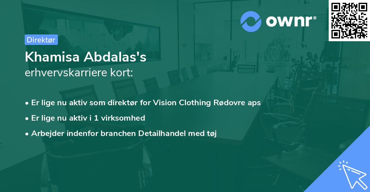 Khamisa Abdalas's erhvervskarriere kort