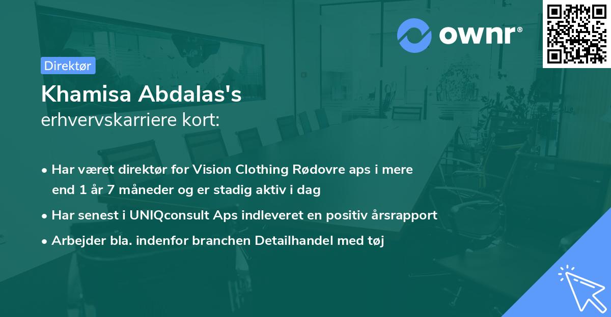 Khamisa Abdalas's erhvervskarriere kort