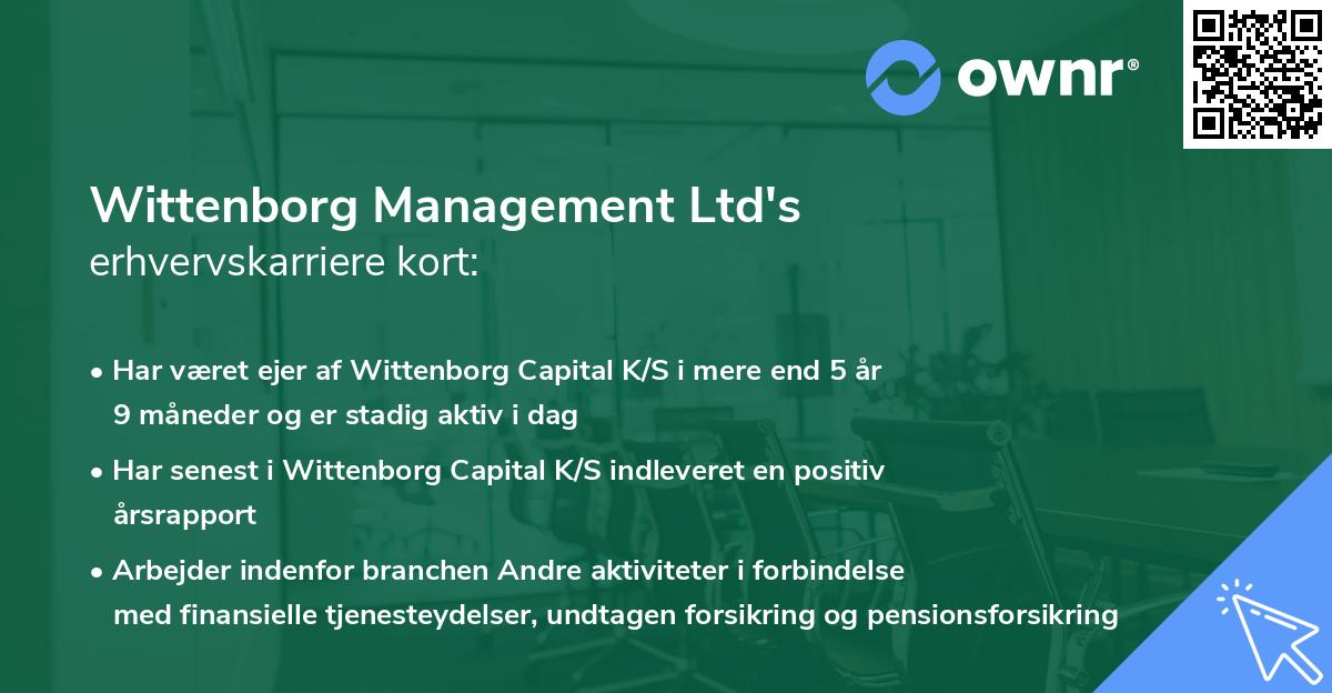 Wittenborg Management Ltd's erhvervskarriere kort
