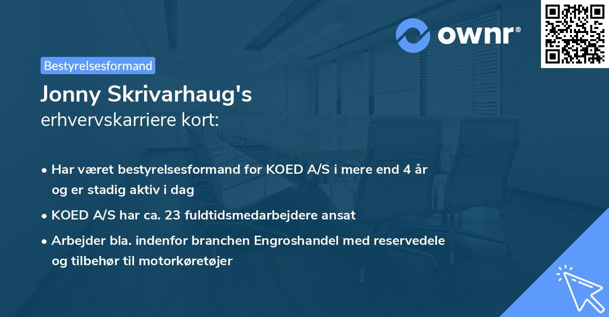 Jonny Skrivarhaug's erhvervskarriere kort