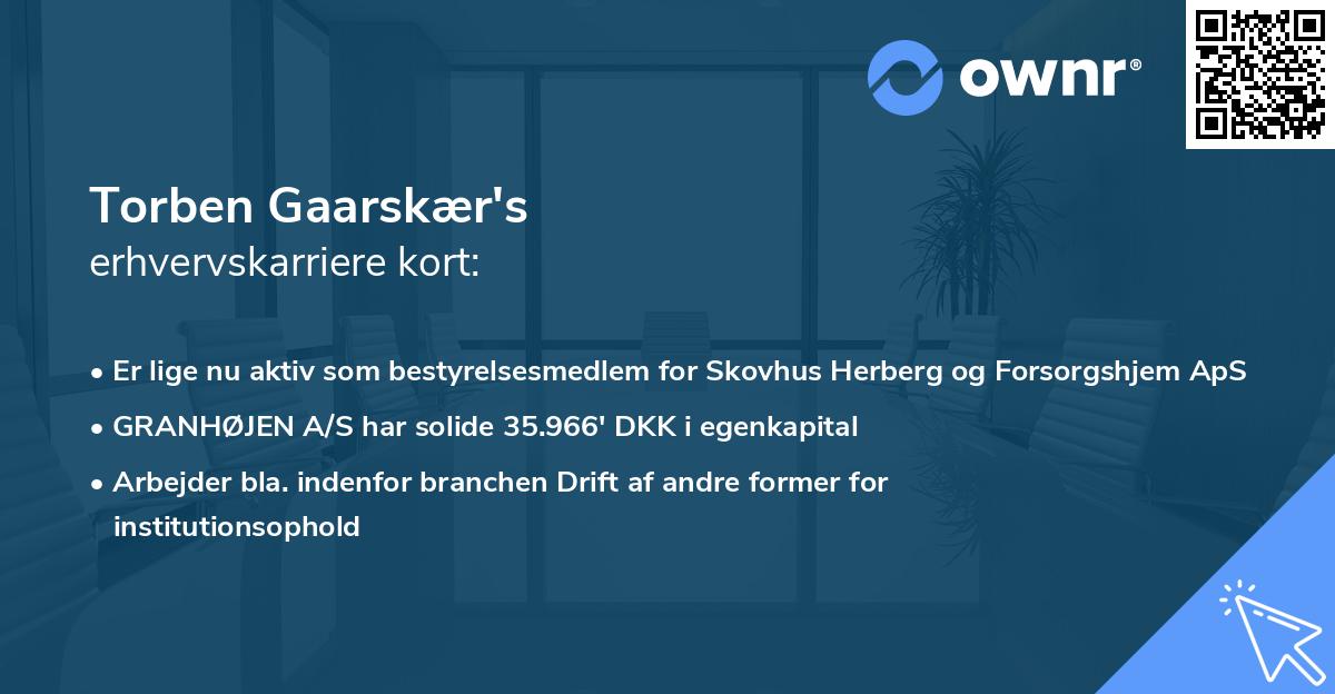Torben Gaarskær's erhvervskarriere kort