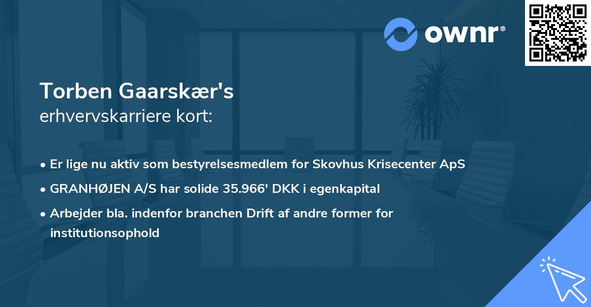 Torben Gaarskær's erhvervskarriere kort