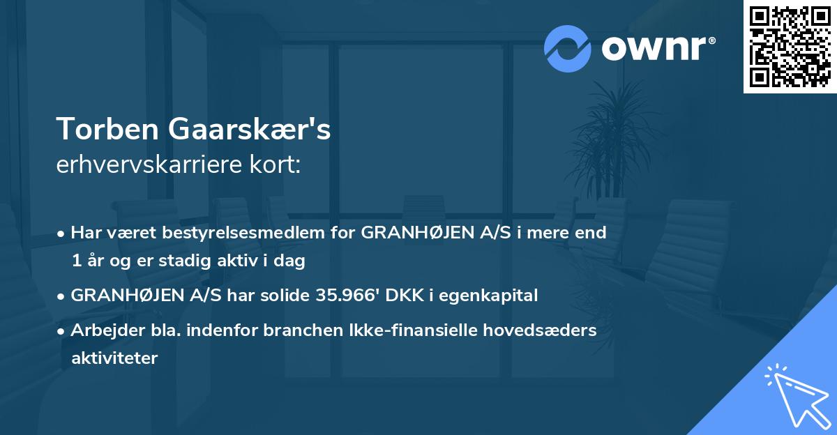 Torben Gaarskær's erhvervskarriere kort