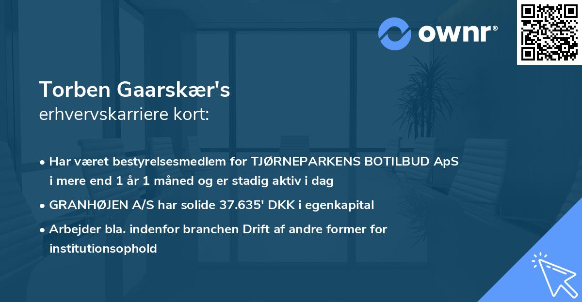 Torben Gaarskær's erhvervskarriere kort
