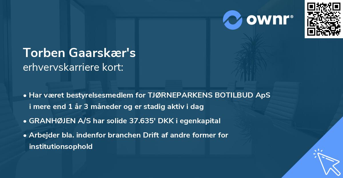 Torben Gaarskær's erhvervskarriere kort